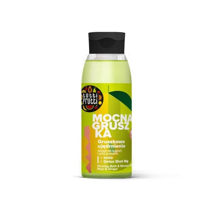 Farmona Tutti Frutti Mocna Gruszka ujędrniający Olejek do kąpieli i pod prysznic Gruszka i Imbir + Detox Shot Mg 400 ml