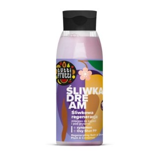 Farmona Tutti Frutti Plum Dream regenerating bath and shower milk Plum and Cinnamon + Oxy Shot PP 400 ml