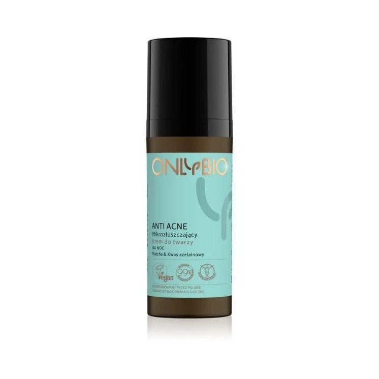 ONLYBIO Anti Acne Micro-Exfoliating Night Face Cream Matcha & Azelaic Acid 50ml