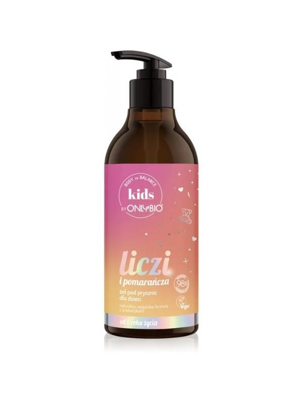 ONLYBIO Body in Balance Kids Żel do mycia ciała dla dzieci Liczi i Pomarańcza 400 ml