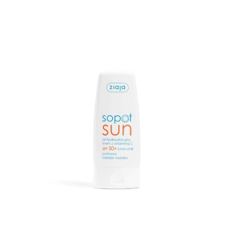 Ziaja Sun antyoksydacyjny Krem do twarzy z witaminą C SPF50+ UVA + UVB ochrona bardzo wysoka 50 ml