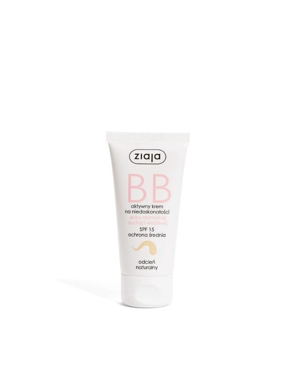 Ziaja BB active face cream against imperfections for normal, dry and sensitive skin SPF15 natural shade 50 ml