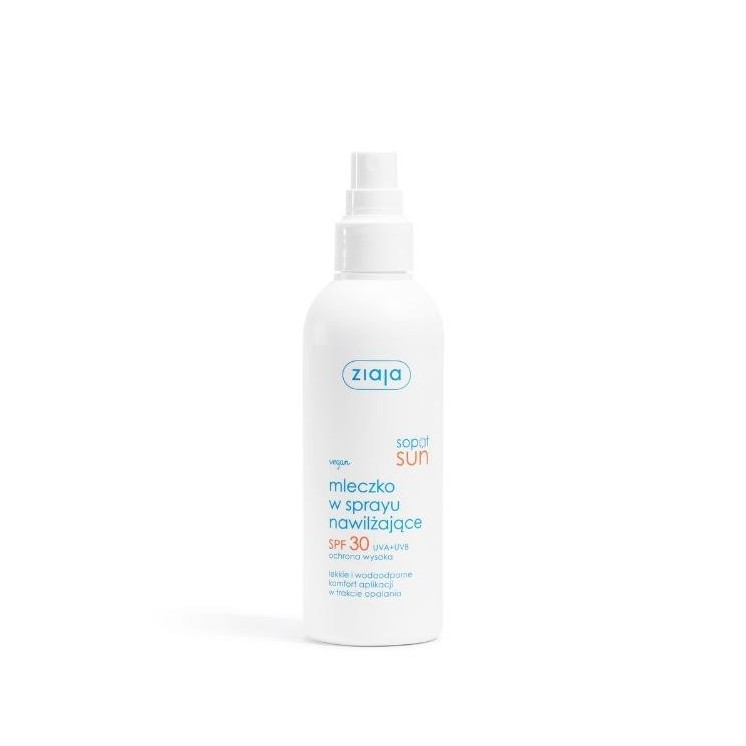 Ziaja Sun Mleczko do opalania w spray'u nawilżające SPF30 UVA + UVB ochrona wysoka 170 ml