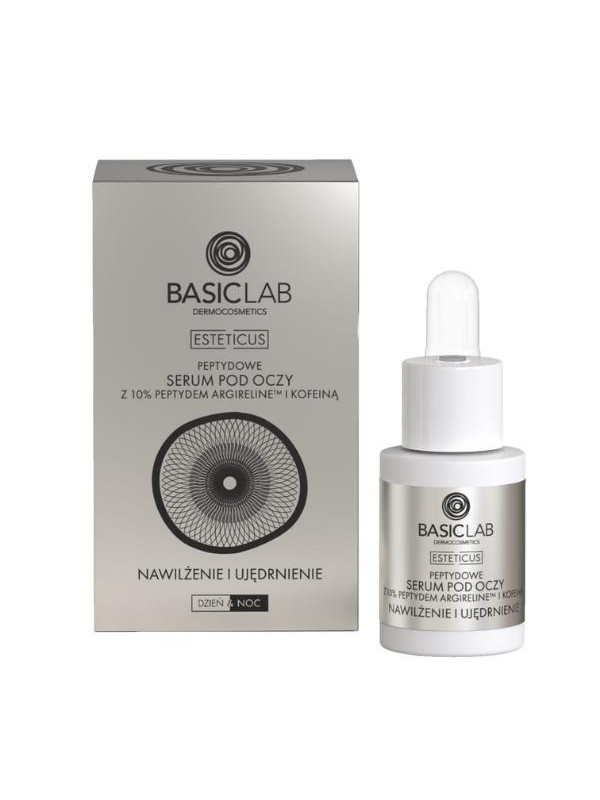 BasicLab Esteticus Serum Peptydowe pod oczy z Argireliną 10% nawilżenie i ujędrnienie 15 ml