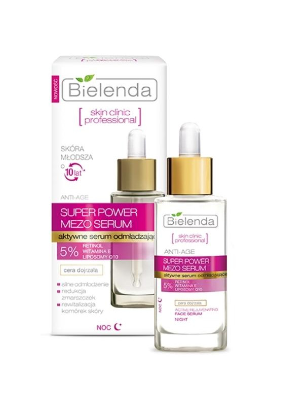 Bielenda Skin Clinic Professional aktywne Serum do twarzy odmładzające Anti-age na noc 30 ml