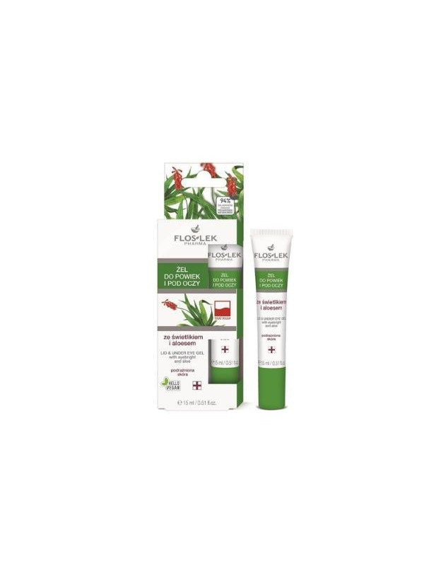 Floslek eye and eye gel with eyebright and aloe vera 15 ml