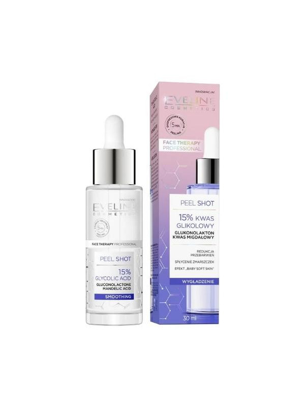 Eveline Serum Shot Treatment 15% Glycolic acid for face, neck and cleavage 30 ml