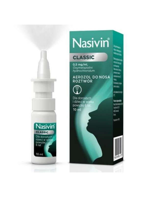 Nasivin Classic 0,05% Aerozol do nosa 10 ml