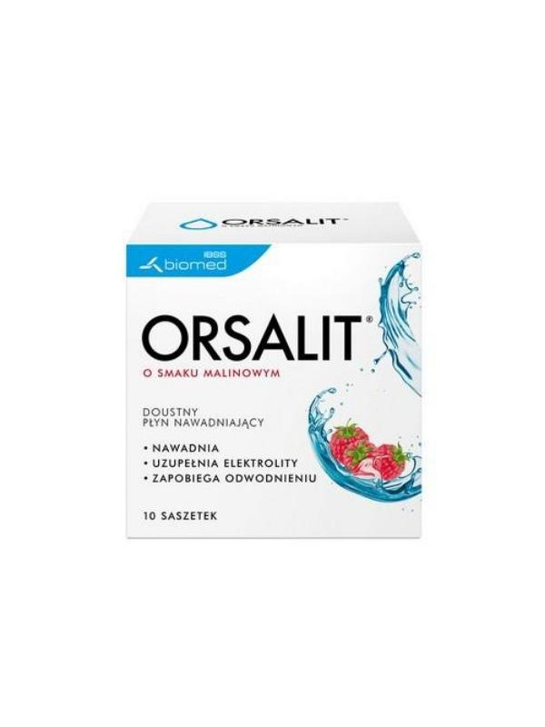 Orsalit oral rehydration liquid Raspberry flavor 10 sachets