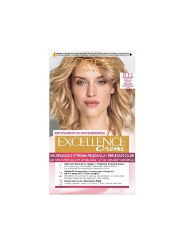 L'oreal Excellence Creme Farba do włosów /8.13/ Perłowy Beż