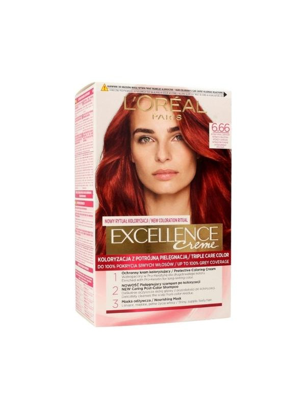 L'oreal Excellence Creme Farba do włosów /6.66/ Intensywna Czerwień