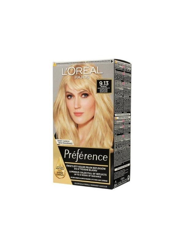 L'oreal Preference Farba do włosów /9.13/ Bardzo Jasny Popielato Złocisty Blond