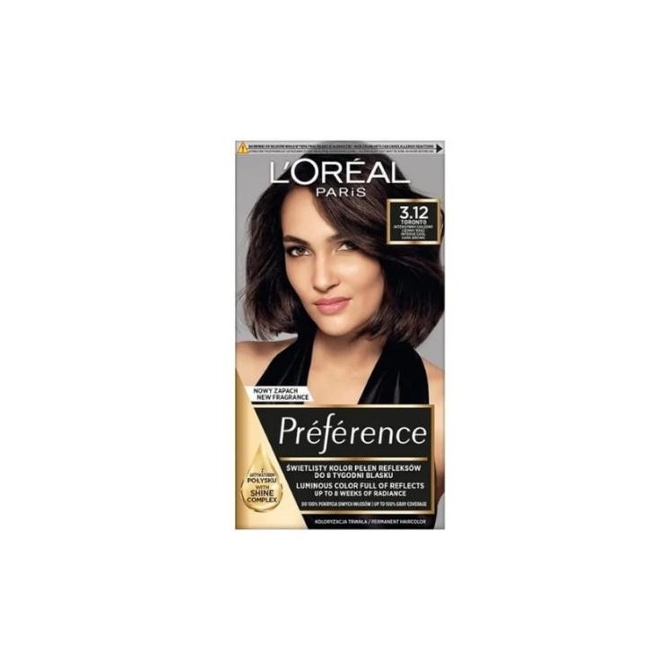 L'oreal Preference Hair dye /3.12/ Intense Cool Dark Brown