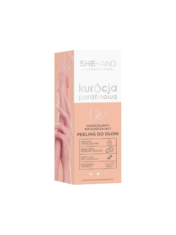 SheHand Kuracja parafinowa złuszczająco-natłuszczający Peeling do skóry dłoni 75 g