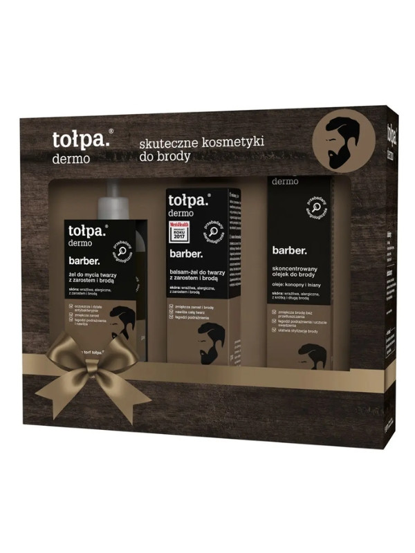 Tołpa Barber Face wash gel + Face gel-balm + Beard oil 40 ml