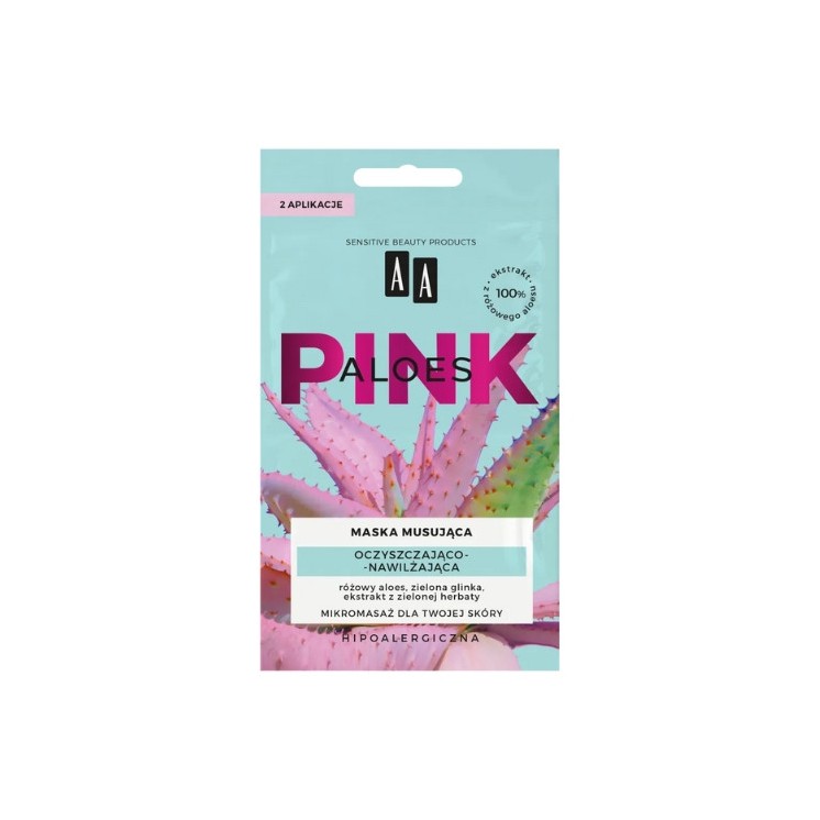 AA Aloes Pink oczyszcająco-nawilająca Maska do twarzy musująca 2x4 g