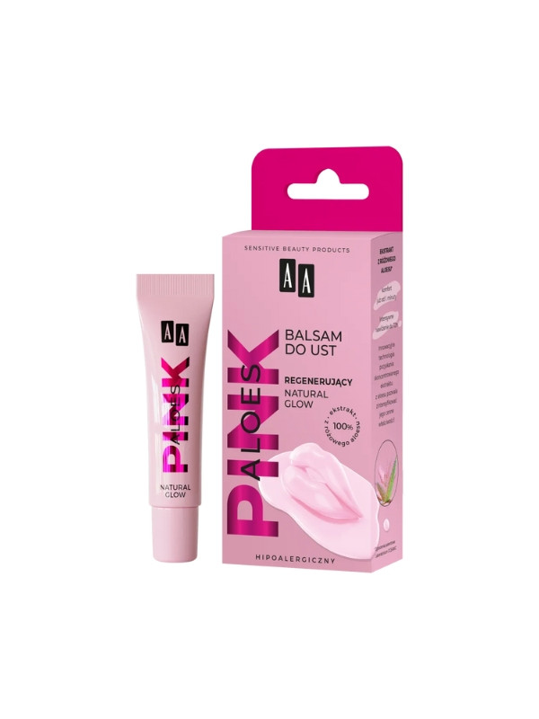 AA Aloes Pink regenerujący Balsam do ust Natural Glow 10 g