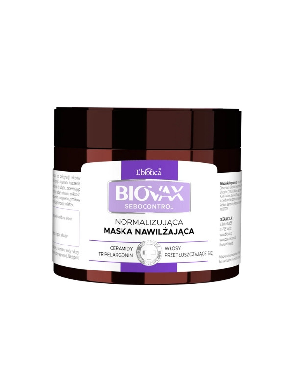 Biovax Sebucontrol normalizing Seboregulating hair mask 250 ml