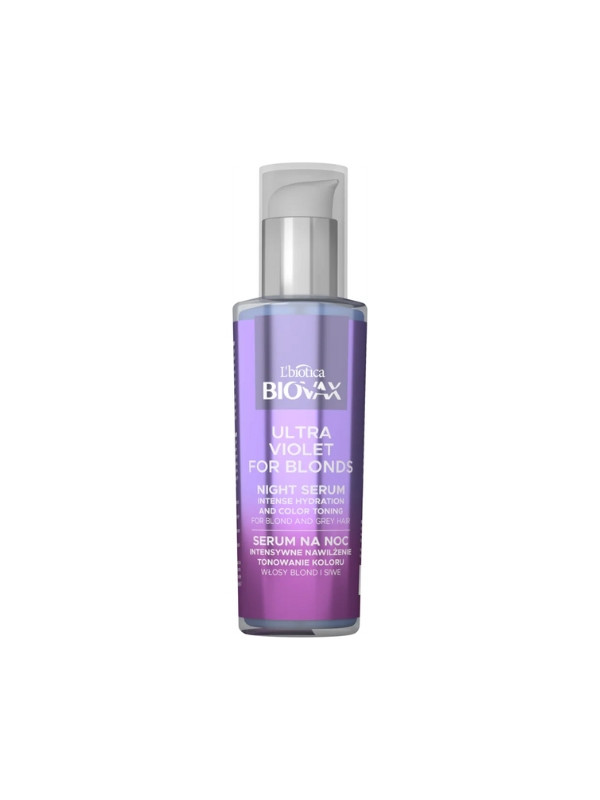 Biovax Ultra Violet intensywnie regulujące Serum do włosów blond i siwych na noc 100 ml