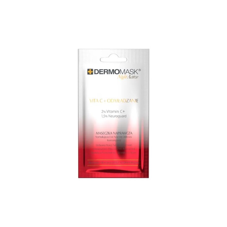 L'biotica Dermomask Night Acitve Maseczka do twarzy naprawcza Vita C + Odmładzanie 12 ml
