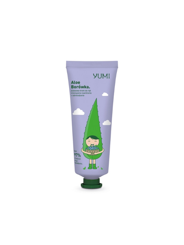 Yumi aloesowy Krem do rak intensywnie nawilżajacy Aloe Borówka 75 ml