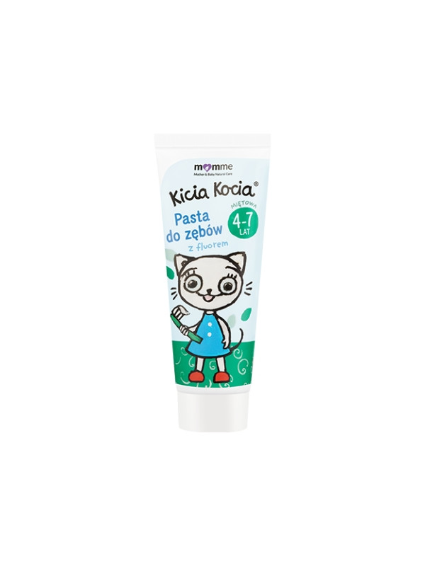 Momme Mother & Baby Natural Care Kitty Cat Toothpaste with fluoride 4-7 years Mint 50ml