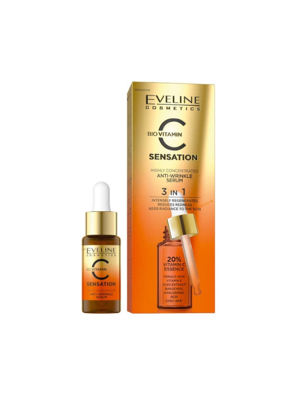 Eveline C Sensation Serum do twarzy przeciwzmarszczkowe 20% Witaminy C 18 ml