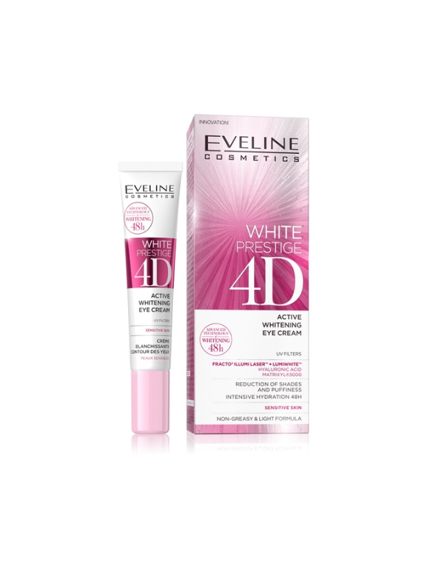 Eveline White Prestige 4D wybielający Krem pod oczy wygładzający 15 ml