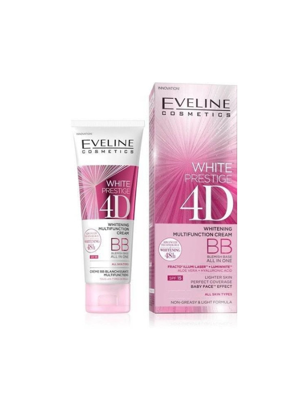 Eveline White Prestige 4D wybielający Krem do twarzy BB wielofunkcyjny 50 ml