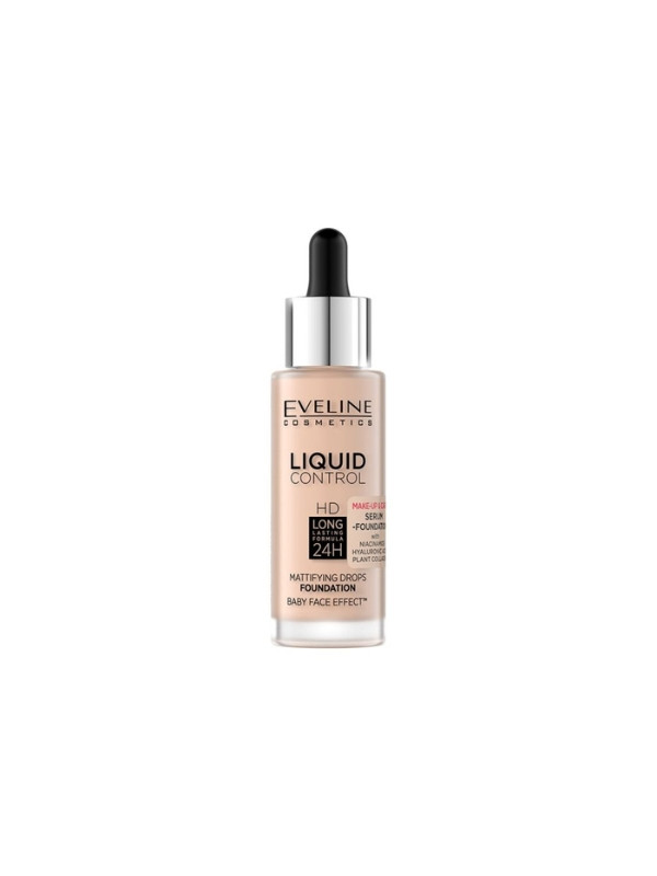 Eveline Liquid Control Foundation in a dropper /002/ Soft Porcelain 32 ml