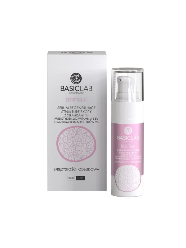 BasicLab Esteticus Face Serum regenerating the skin structure with Ceramides 1% and a complex of Peptides 5 % 30 ml