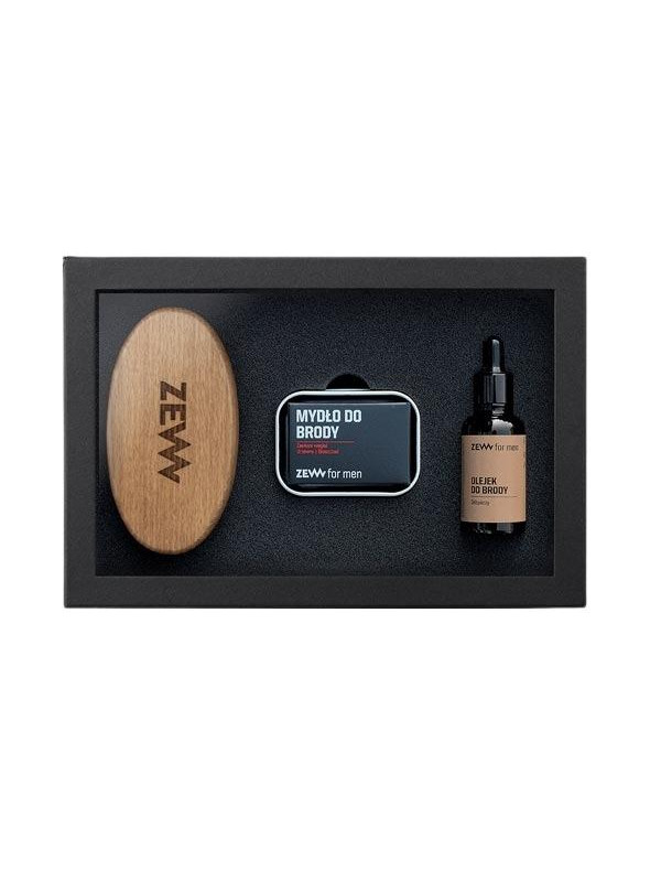 Zew for Men Prosty Drwal Package for Men: Beard Brush + Beard Soap + Nourishing Beard Oil