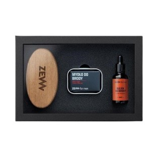 Zew for Men Prosty Drwal Package for Men: Beard Brush + Beard Soap + Beard Oil with Matt Hemp Oil