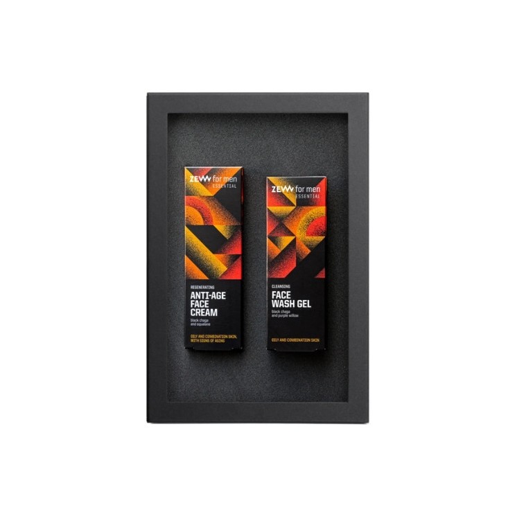 Zew for Men Essential Pakiet dla mężczyzn: Krem do twarzy Anti-Age + Żel do mycia twarzy