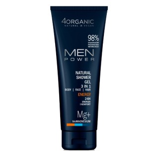 4Organic Men Power natural shower gel for men 3in1 Energy 250 ml