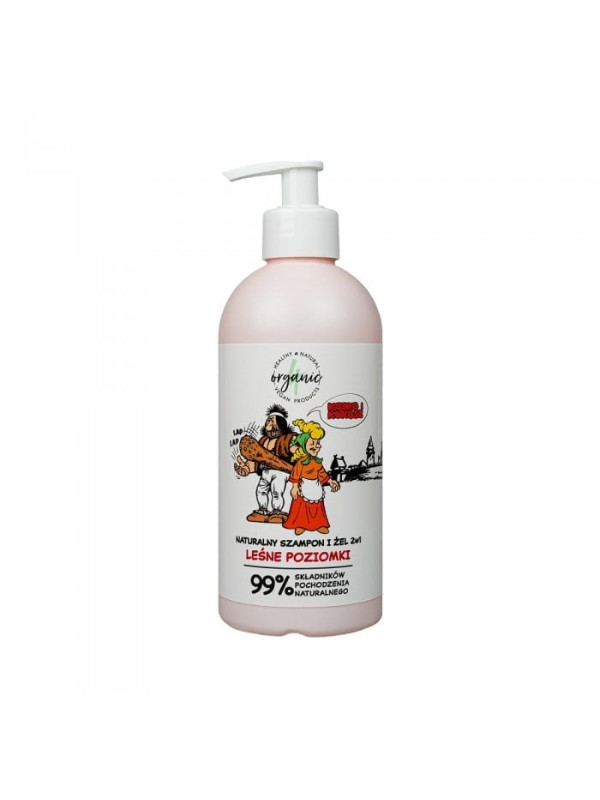 4Organic Kajko and Natural Coconut Shampoo and Gel for washing children 2in1 Forest Strawberries 350 ml