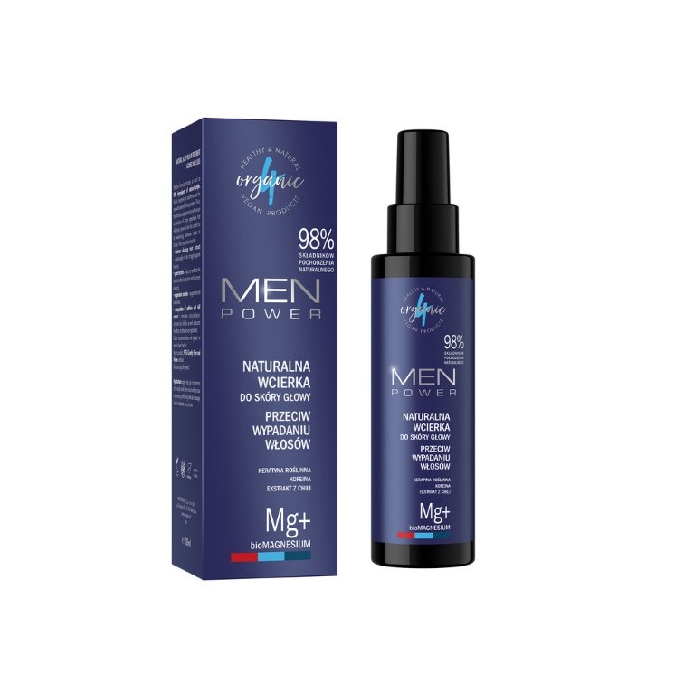 4Organic Men Power naturalna Wcierka do skóry głowy przeciw wypadaniau włosów dla mężczyzn 100 ml
