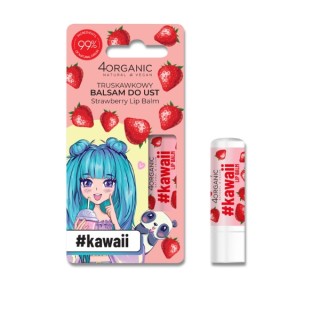 4Organic Kawaii Natural Lip Balm Strawberry 5 g