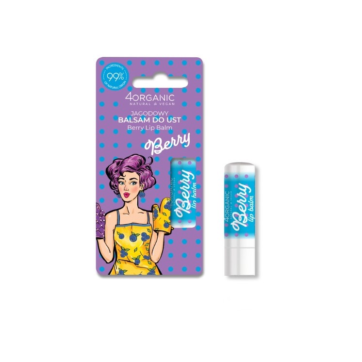 4Organic Pin-up Girl naturalny Balsam do ust Berry 5 g