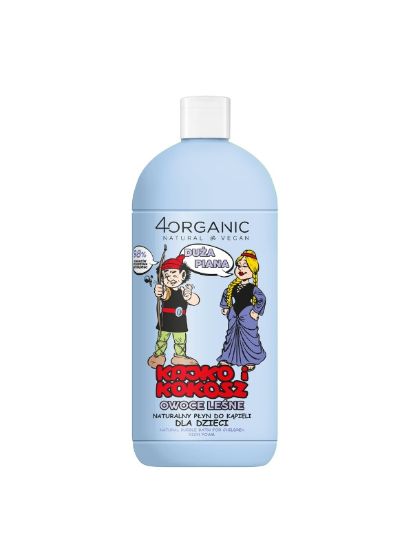 4Organic Kajko i Kokosz naturalny Płyn do kąpieli dla dzieci Duża Piana Owoce Leśne 500 ml