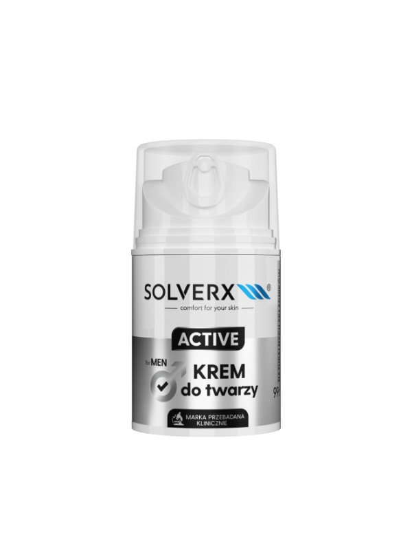 Solverx for Men Active Krem do twarzy dla mężczyzn o działaniu pobudzającym skórę 50 ml