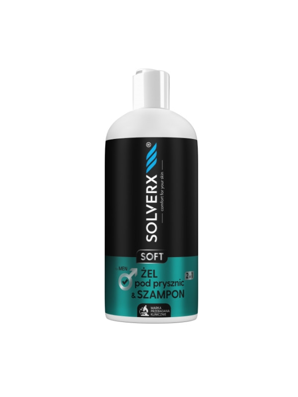 Solverx for Men Soft 2w1 Żel & Szampon dla mężczyzn do skóry wrażliwej 400 ml