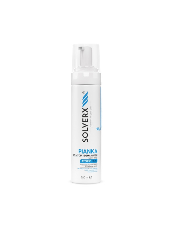 Solverx Atopic Skin Pianka do mycia twarzy i demakijażu do skóry atopowej 200 ml