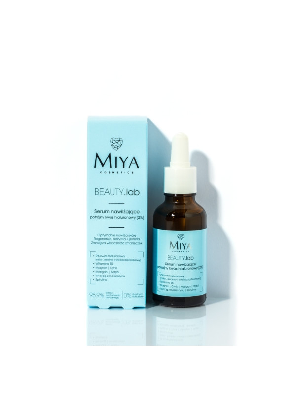 Miya Cosmetics BEAUTY .Lab Moisturizing face Serum with triple hyaluronic acid 2% 30ml