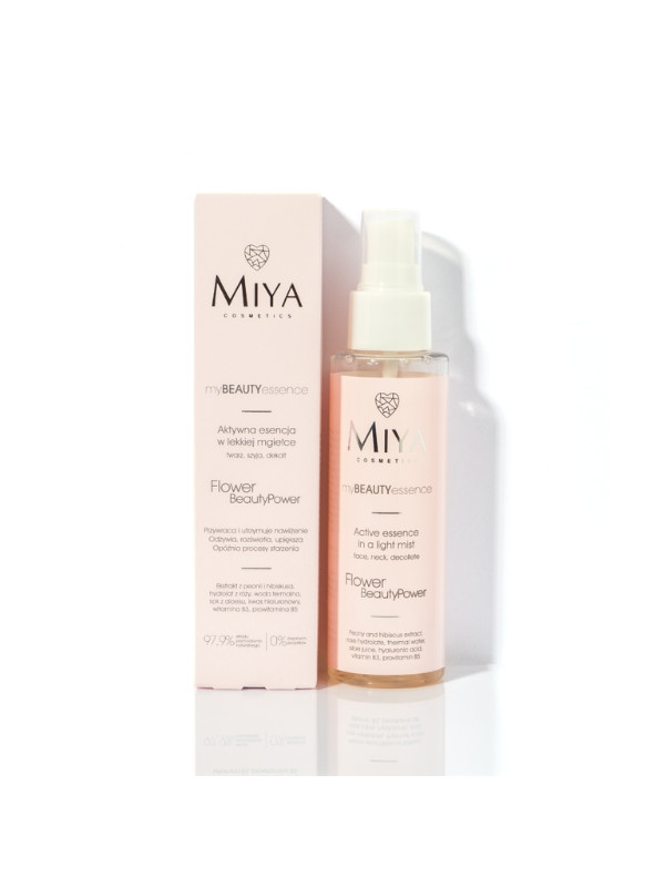 Miya Cosmetics myBEAUTYessence aktywna Esencja do twarzy w lekkiej mgiełce Flower BeautyPower 100 ml