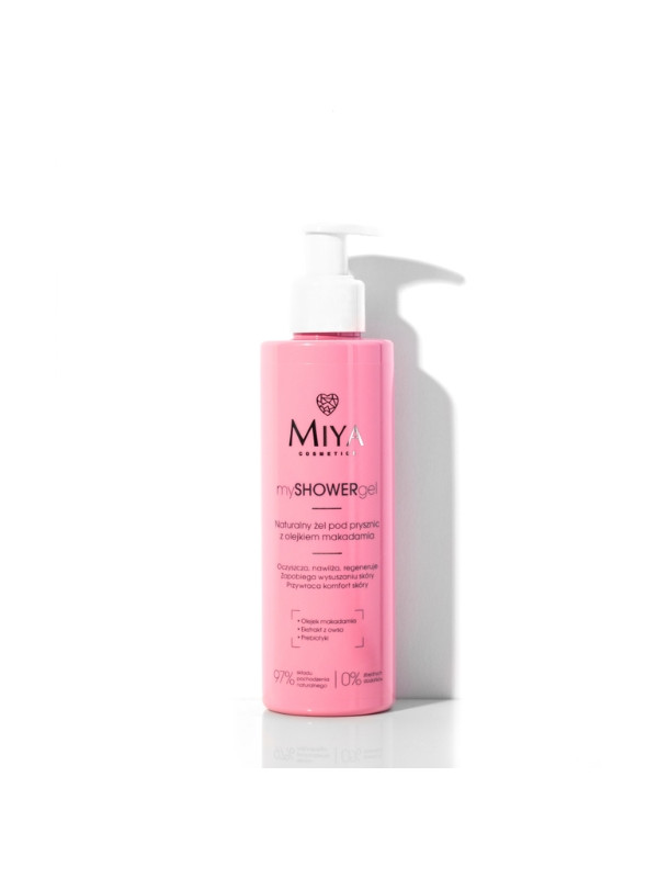 Miya Cosmetics mySHOWERgel natural Shower Gel with Macadamia Oil 190 ml