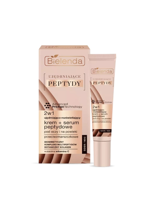 Bielenda Ujędrniające Peptydy Eye and eyelid cream- serum 2in1 firming and brightening 15 ml