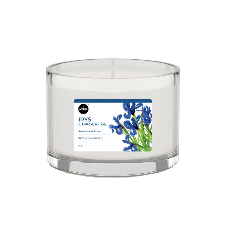 Aroma Home Świeca zapachowa Irys z Białą Różą 115 g
