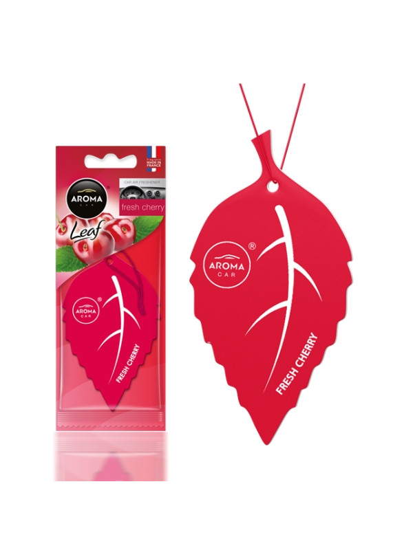 Aroma Car Leaf Fresh Cherry car fragrance pendant, 1 piece