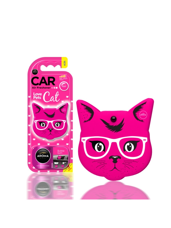 Aroma Car Cat Pink Blossom car fragrance pendant, 1 piece